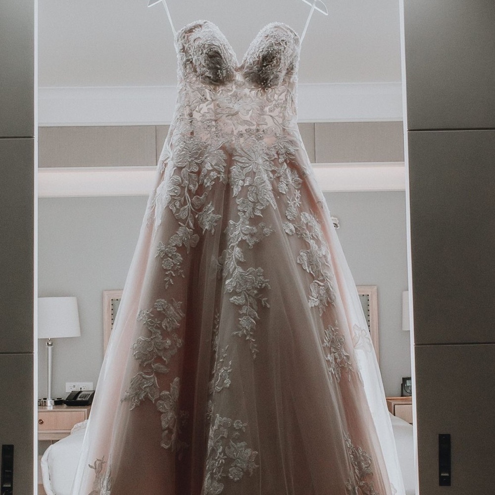 Princess Beaded Strapless Wedding Gown